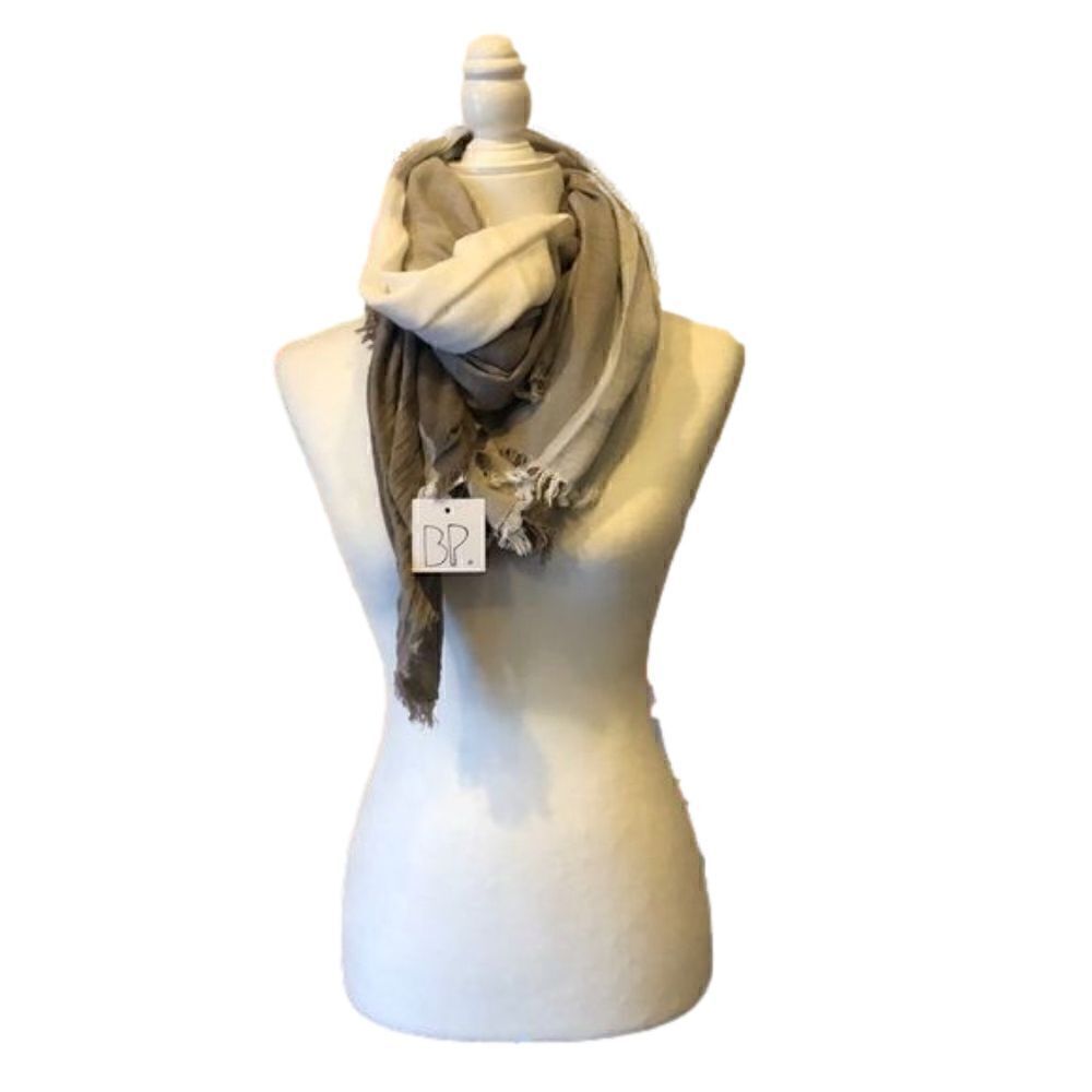 NWT BP Ivory Multicolored Fringe Scarf